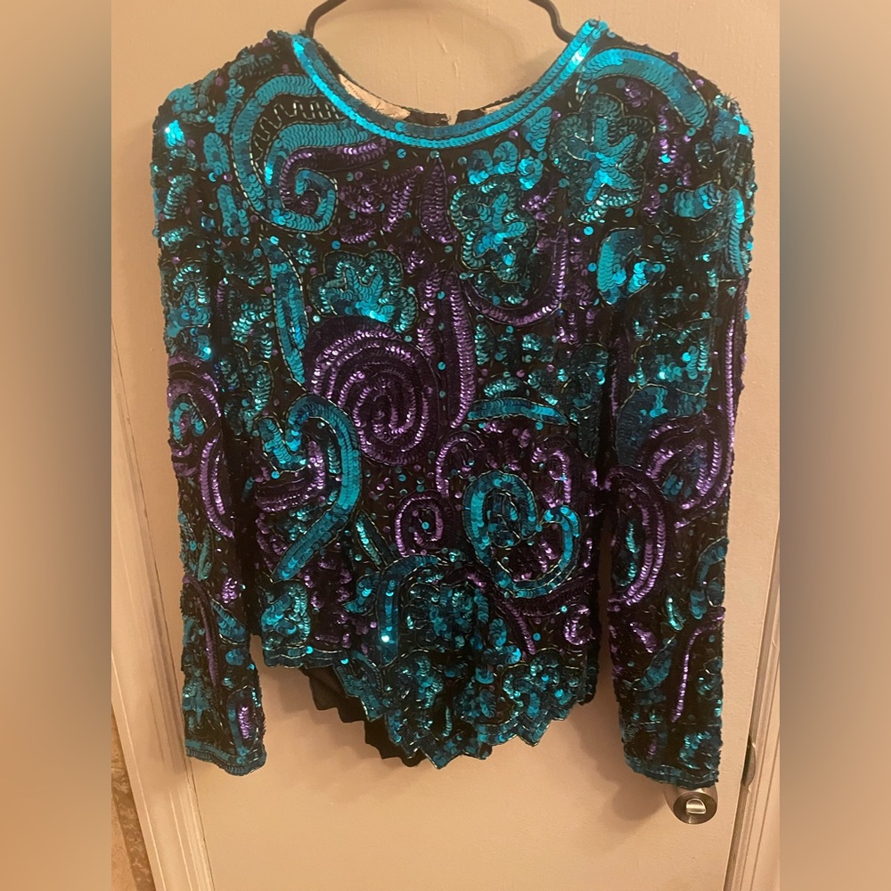 Lawrence Kazar Sequin Top
